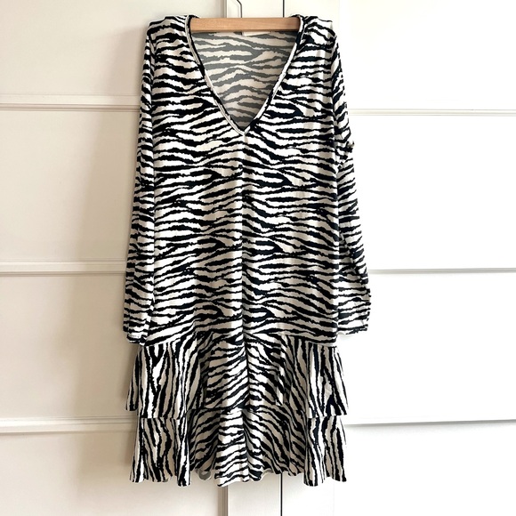 Vintage Bazaar Long Sleeve Zebra Dress - Picture 1 of 5